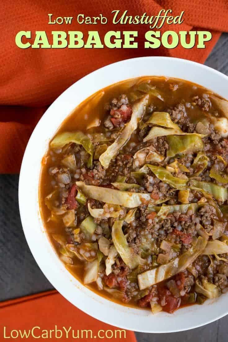 Low Carb Cabbage Soup
 low carb unstuffed cabbage soup recipe cover