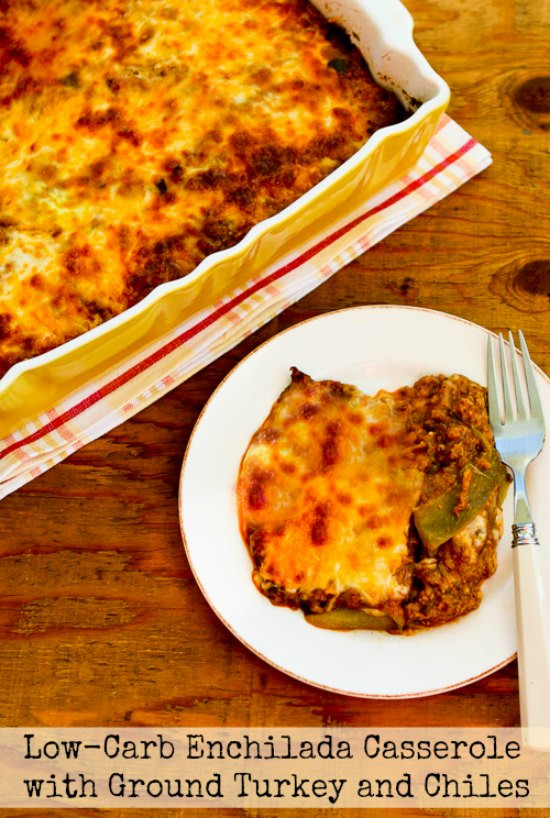 Low Carb Chicken Enchilada Casserole
 Low Carb Enchilada Casserole with Ground Turkey and Chiles