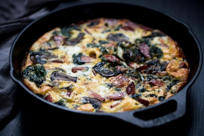 Low Carb Frittata Recipes
 Smoked Sausage Frittata Recipe with Spinach & Mushroom