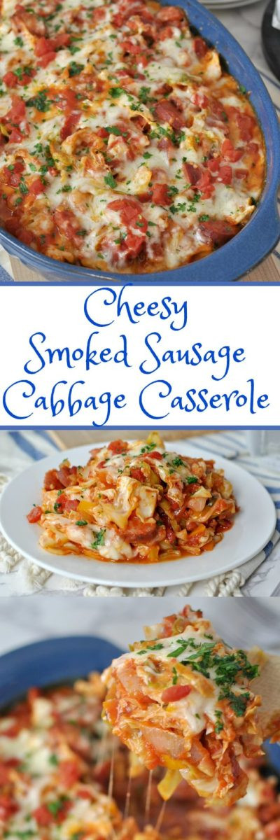 Low Carb Sausage Recipes
 Cheesy Sausage and Cabbage Casserole