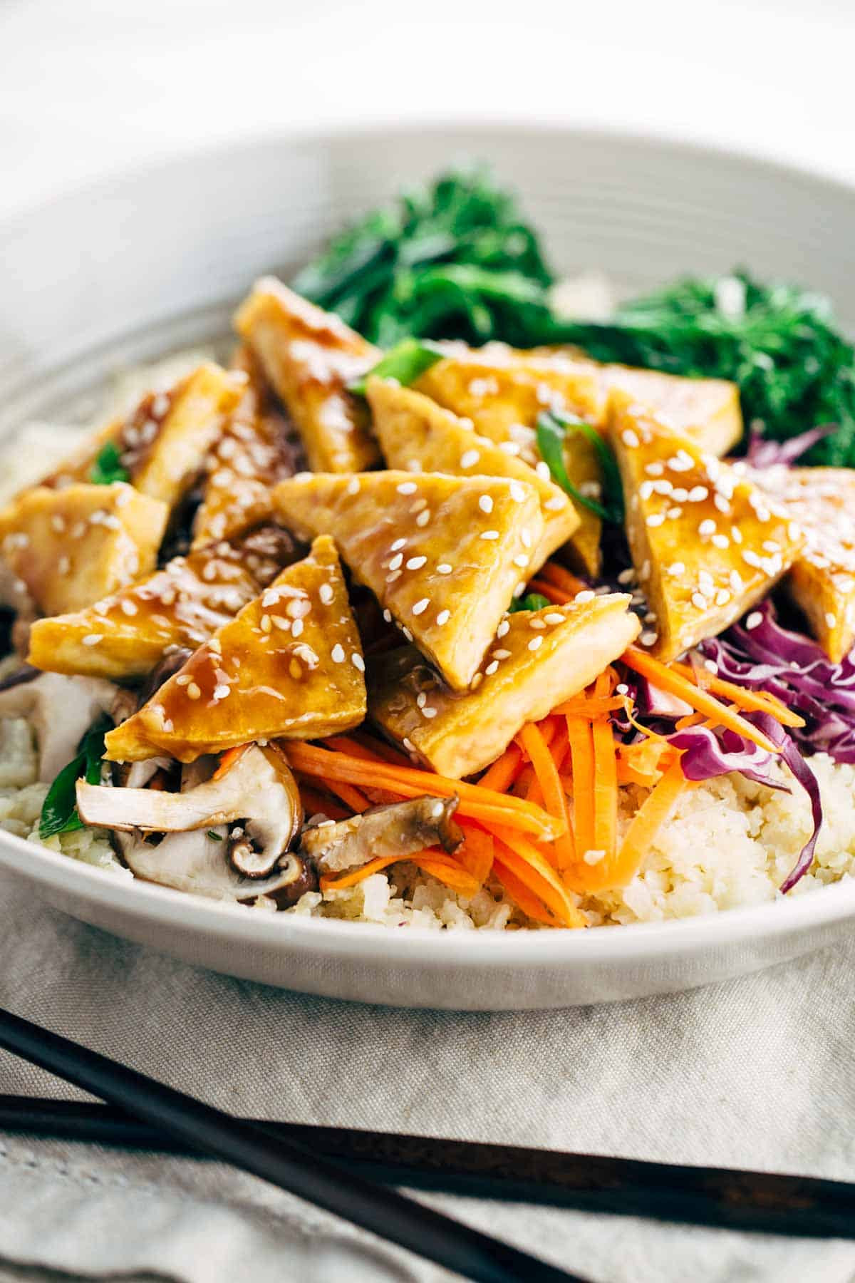 Low Carb Tofu Recipes
 Healthy Teriyaki Tofu Bowl with Cauliflower Rice Jessica