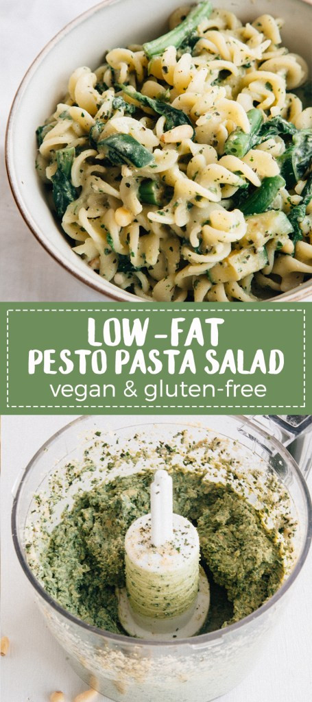 Low Fat Pasta Salad
 Low Fat Vegan Pesto Pasta Salad Gluten free Option