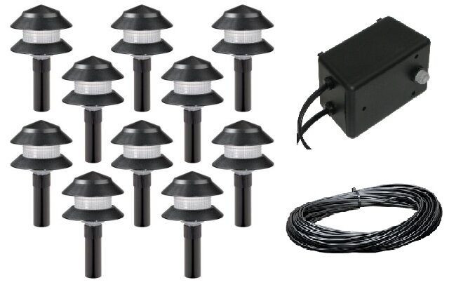 Low Voltage Landscape Lighting Kits
 Malibu 10 Pack 4W Low Voltage Landscape Light Kit w 44w