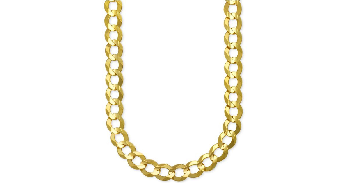 Macy's 14k Gold Earrings
 Macy 039 s Men 039 s Gauge Curb Chain Necklace In 10k Gold
