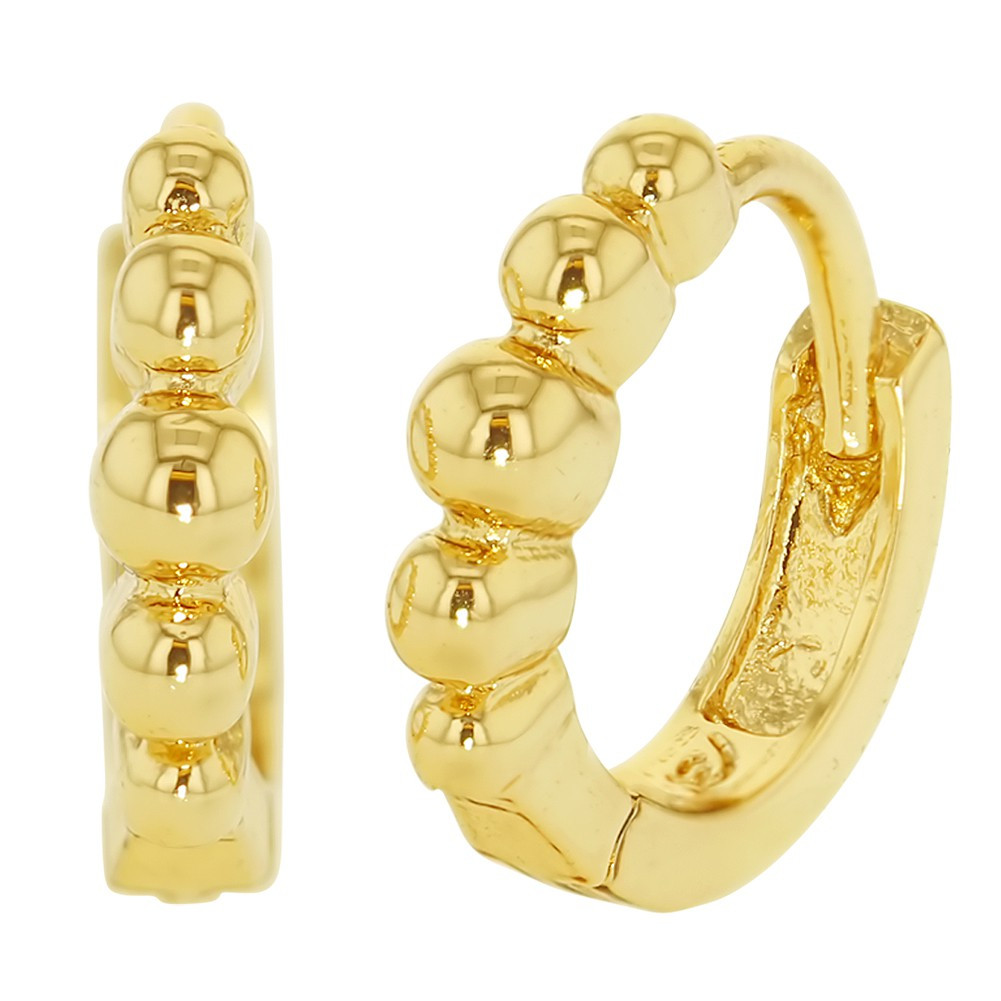 Macy's 14k Gold Earrings
 14k Gold Plated Small Balls Huggie Hoop Women s Earrings 0 39"