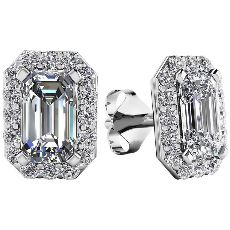 Macy's Diamond Earrings Sale
 1 20 Carat Emerald Cut Diamond Earrings For Sale at 1stdibs