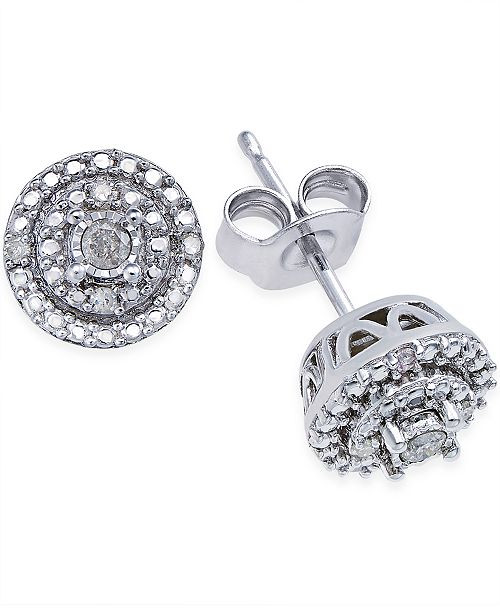 Macy's Diamond Earrings Sale
 Macy s Diamond Stud Earrings 1 10 ct t w in Sterling