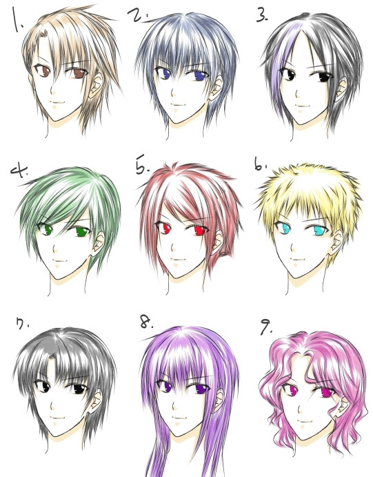 Male Anime Hairstyles
 Male Hair by xmallowYUM on DeviantArt