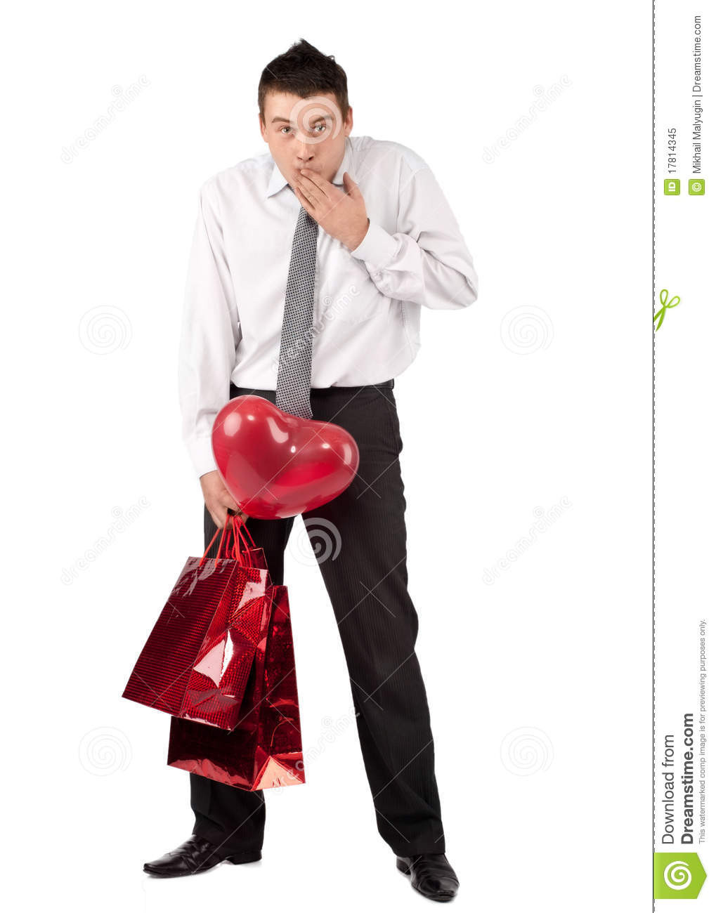 Man Valentines Day Gifts
 Man With Gifts For Valentine s Day Stock Image Image