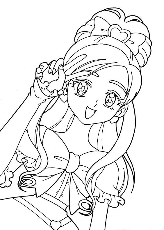 Manga Coloring Pages For Kids
 Pretty cure characters anime coloring pages for kids
