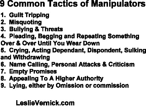 Manipulative Relationship Quotes
 9 mon Tactics Manipulators use against you
