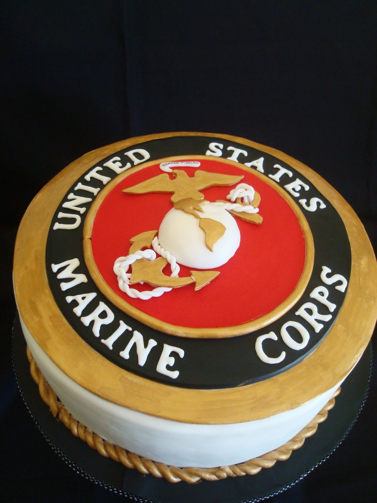 Marine Corps Birthday Cake
 My Pink Little Cake Marine Corps Groom cake