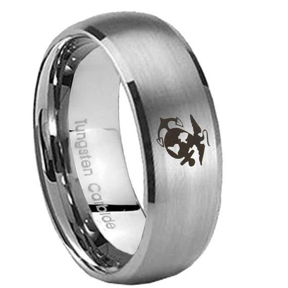 Marine Wedding Rings
 Items similar to Tungsten USMC Marine Military Brushed