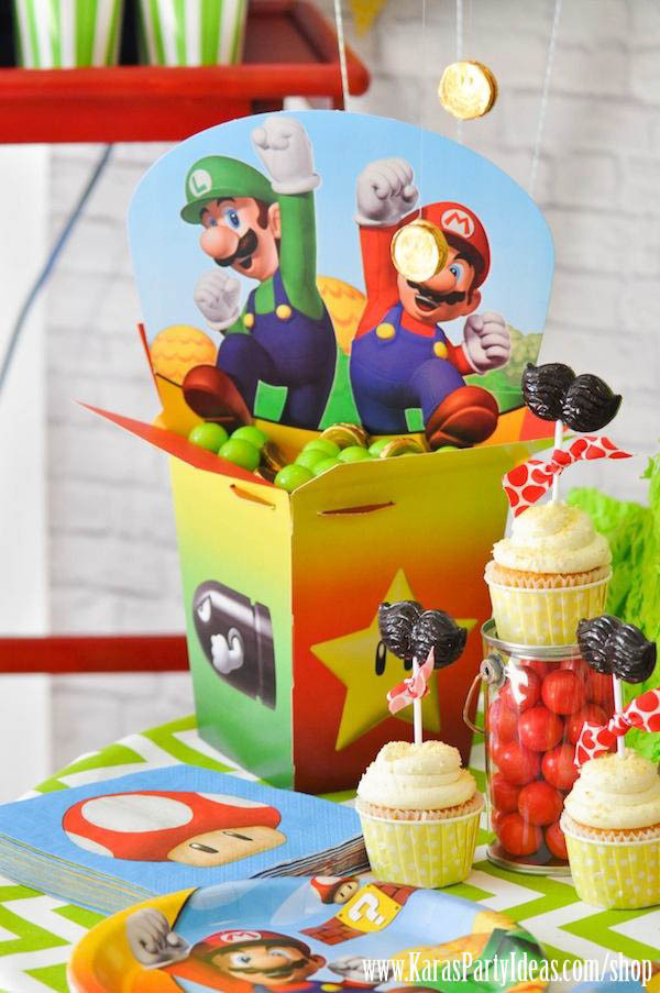 Mario Party Ideas Birthday
 Kara s Party Ideas Super Mario Bros Themed Birthday Party