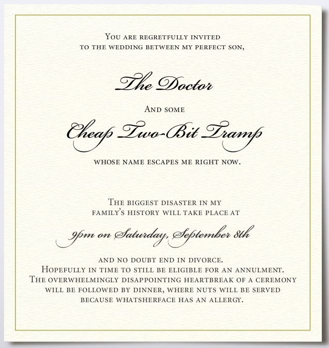 Marriage Invitation Quotes
 Kendall Boggs Fine Arts and Crafts Yikes The Invitations