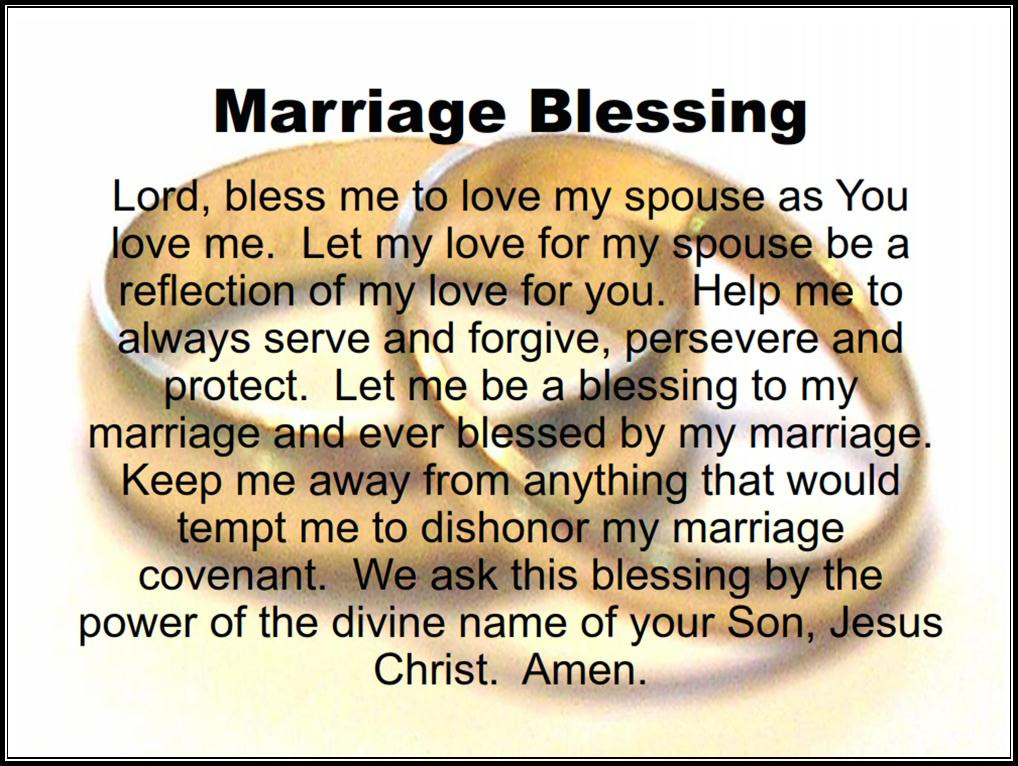 Marriage Prayer Quotes
 The Marriage Blog A Marriage Blessing