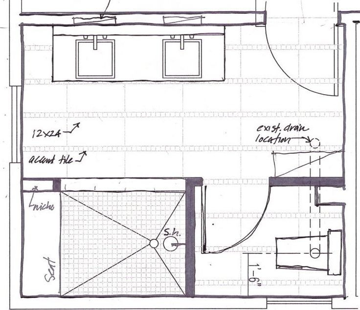 Master Bathroom Floor Plan
 The master bathroom floor plans with walk in shower above