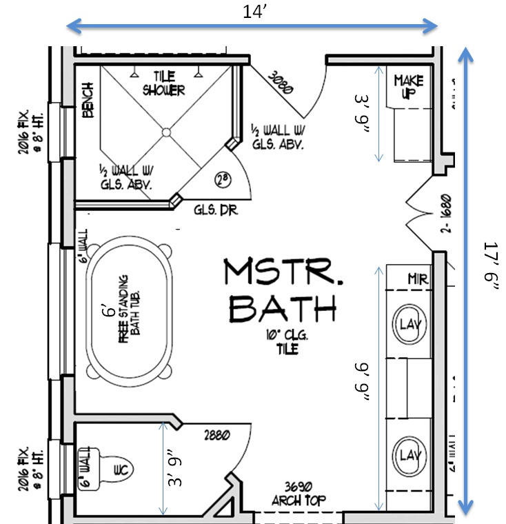 Master Bathroom Floor Plan
 8 Simple Bathroom Design Tips