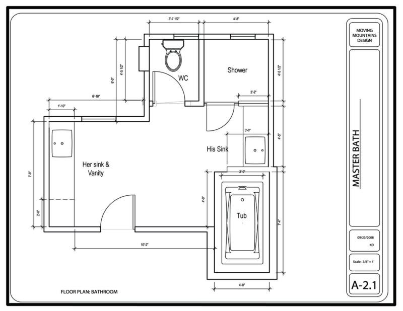 Master Bathroom Floor Plan
 Hollywood Hills Master Bathroom Design Project The Design