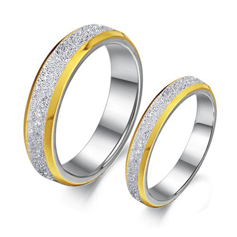 Matching Wedding Rings For Him And Her
 Couple Rings 316L Stainless Steel Two Tone Him and Her