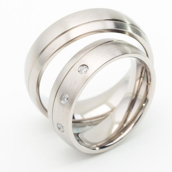 Matching Wedding Rings For Him And Her
 Two Matching 6mm Titanium Wedding Bands by FirstClassJewelry