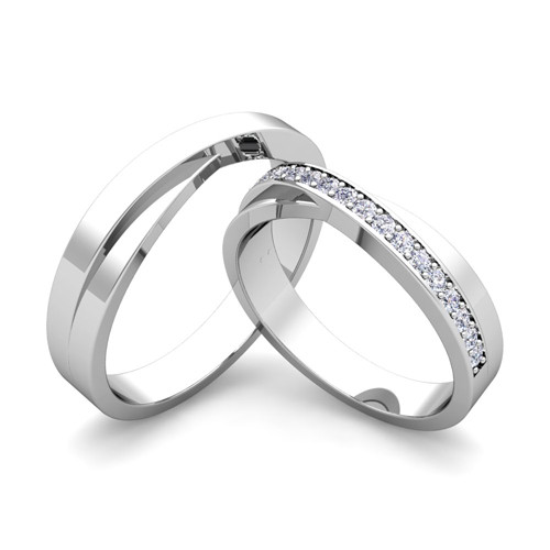 Matching Wedding Rings For Him And Her
 Custom Infinity Wedding Bands for Him and Her with Diamond