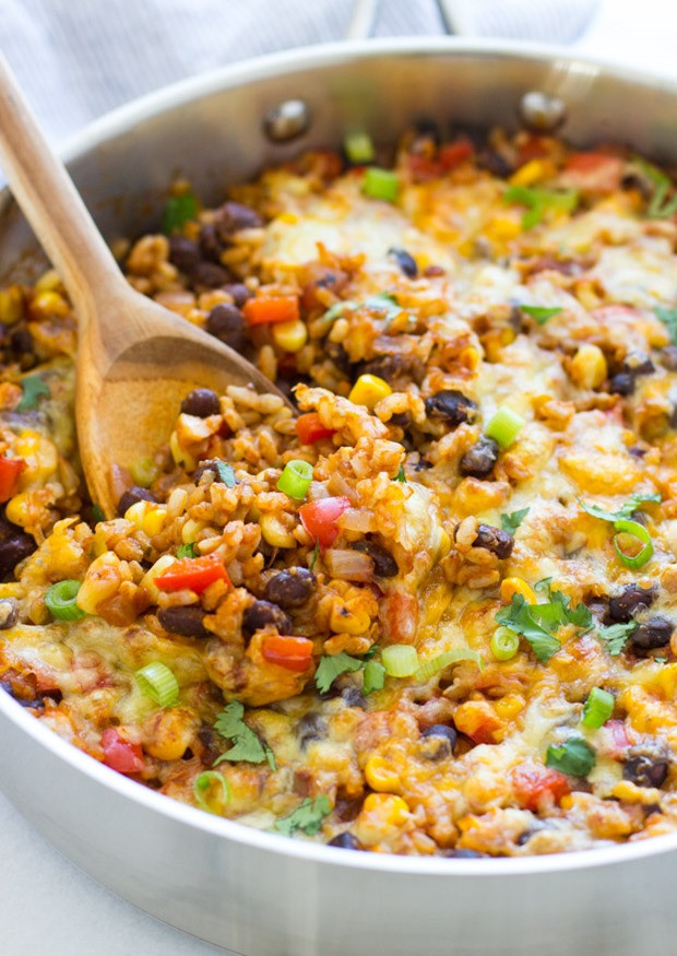 Meatless Dinner Ideas
 e Skillet Mexican Rice Casserole Making Thyme for Health