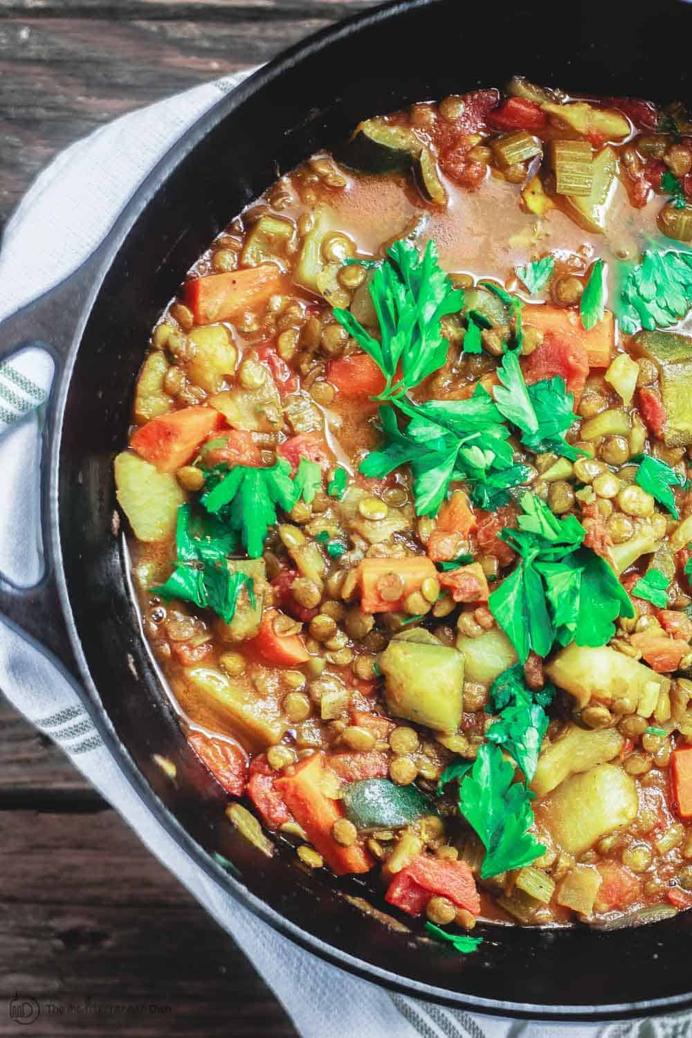 Mediterranean Vegan Recipes
 Chunky Vegan Lentil Soup