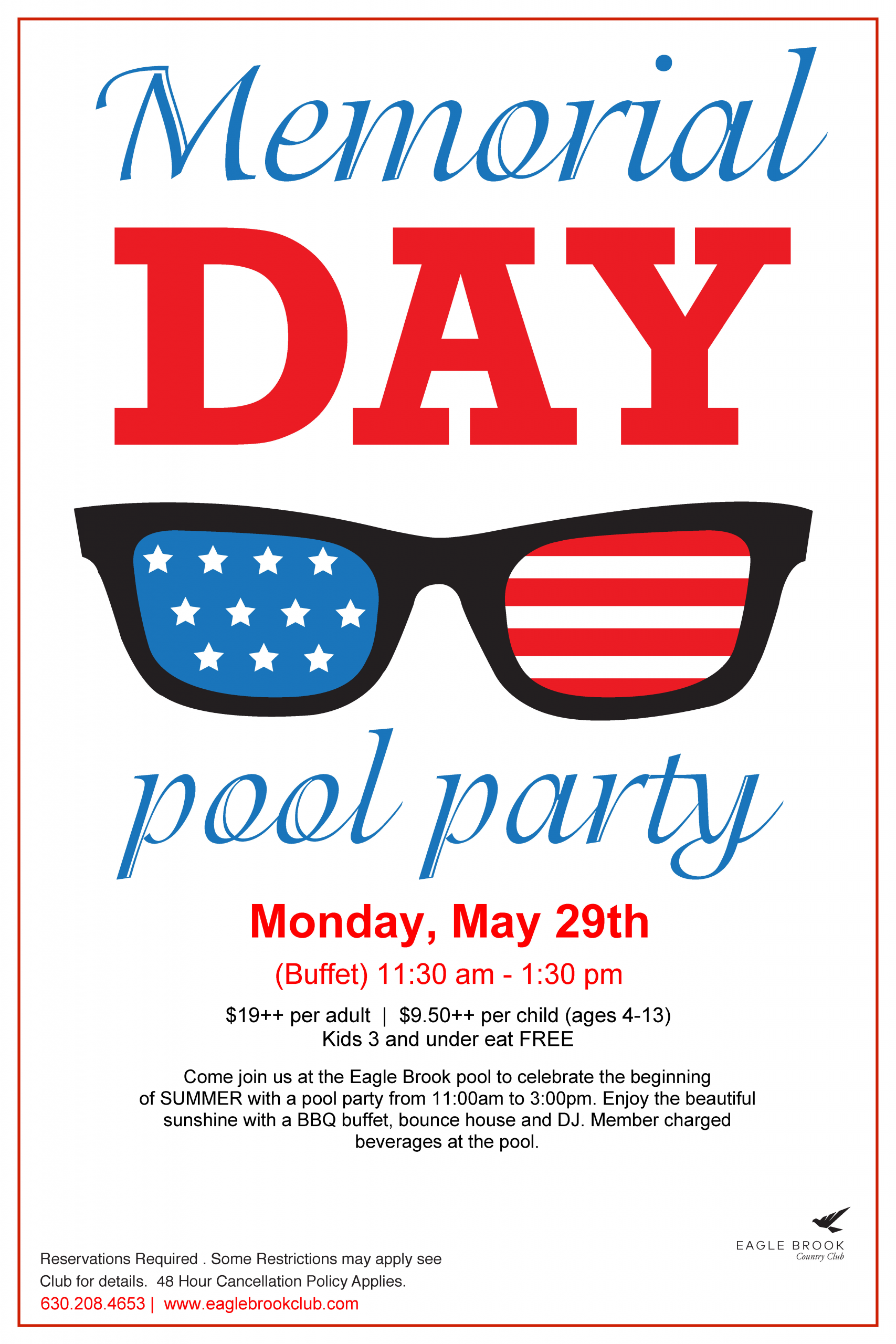 Memorial Day Pool Party
 Memorial Day Pool Party Eagle Brook Country Club