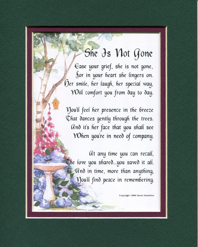 Memorial Gift Ideas For Loss Of Mother
 Sympathy Gift Loss of A Mother Loss A Daughter Loss