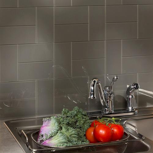 Menards Kitchen Backsplash Tile
 Aspect 3" x 6" Leather Glass Peel & Stick Backsplash Tiles