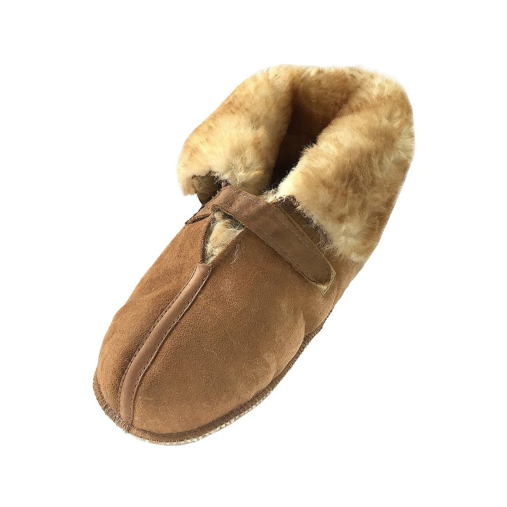 Mens Leather Bedroom Slippers
 Men s Real Sheepskin Cabin Slippers with Velcro