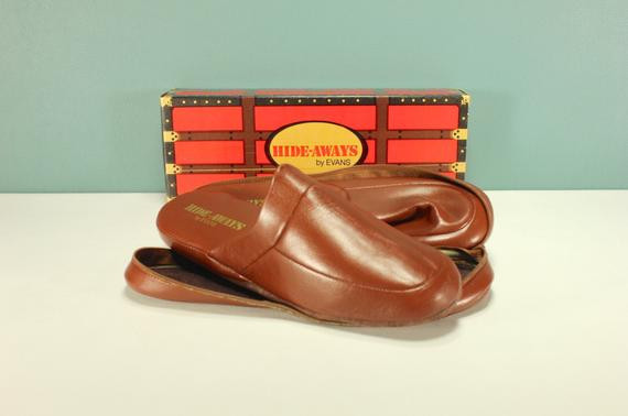 Mens Leather Bedroom Slippers
 Size 9 Men s Vintage Slippers Mules Clogs Bedroom by