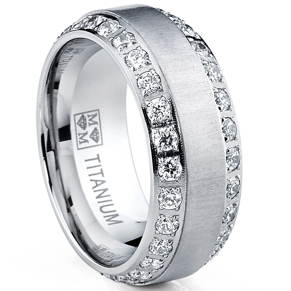 Mens Wedding Rings
 MENS OR WOMENS eternity TITANIUM LCS DIAMOND WEDDING BAND