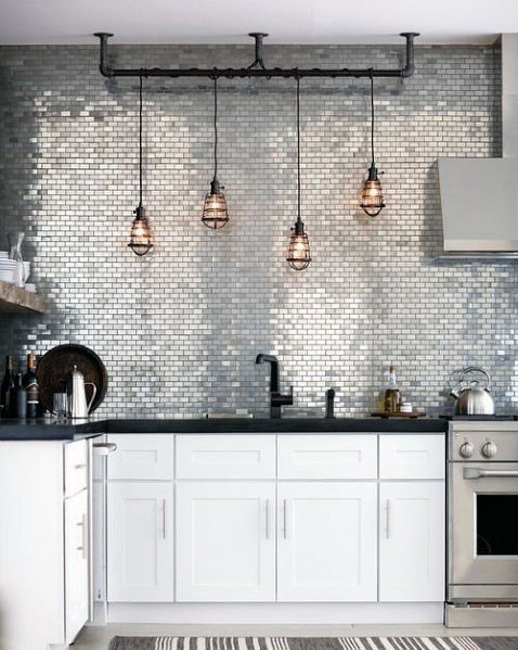Metallic Kitchen Backsplash Ideas
 Top 50 Best Metal Backsplash Ideas Kitchen Interior Designs