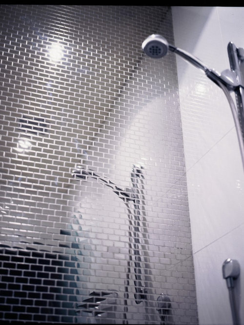 Metallic Tiles Bathroom
 Metallic Tile Home Design Ideas Remodel and Decor