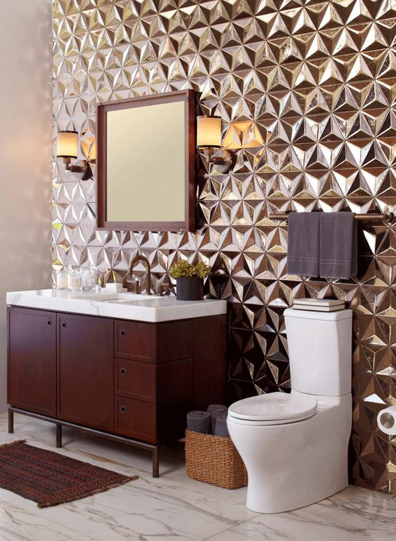 Metallic Tiles Bathroom
 The Hottest Décor Trend 27 Metallic Tile Décor Ideas
