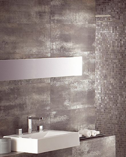 Metallic Tiles Bathroom
 luxury porcelain tile