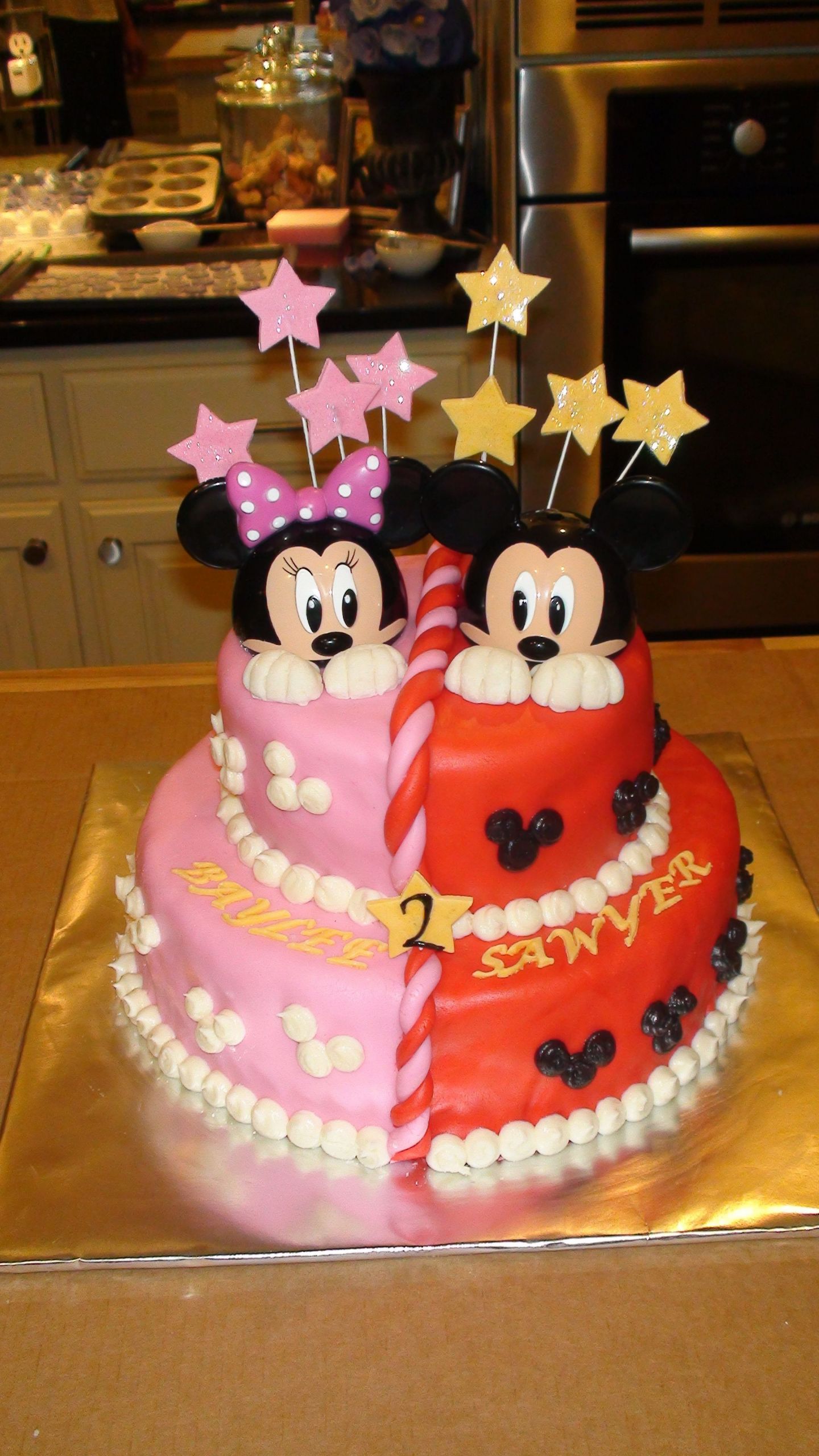 Mickey And Minnie Birthday Cake
 Mickey & Minnie Split Cake Baylee & Sawyer …