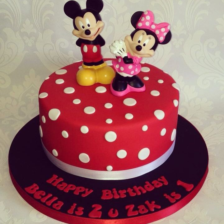 Mickey And Minnie Birthday Cake
 Mickey and Minnie Mouse joint birthday cake for girls and