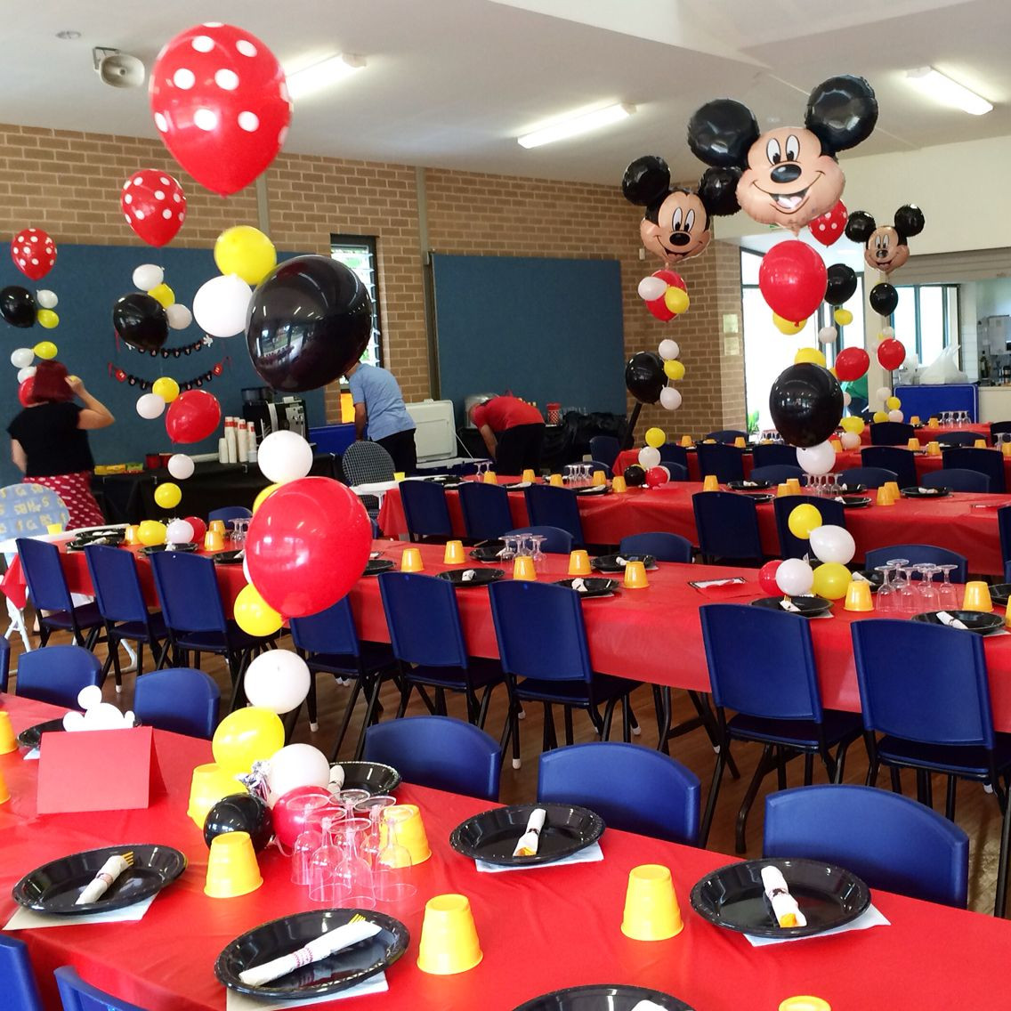 Mickey Mouse Birthday Party Ideas 1 Year Old
 Customised bubble strands with Mickey Mouse and red polka