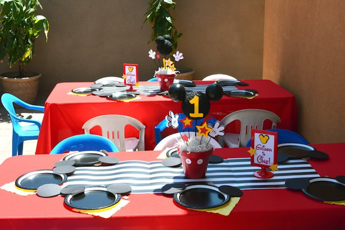 Mickey Mouse Birthday Party Ideas 1 Year Old
 Kara s Party Ideas Mickey Mouse 1st Birthday Party