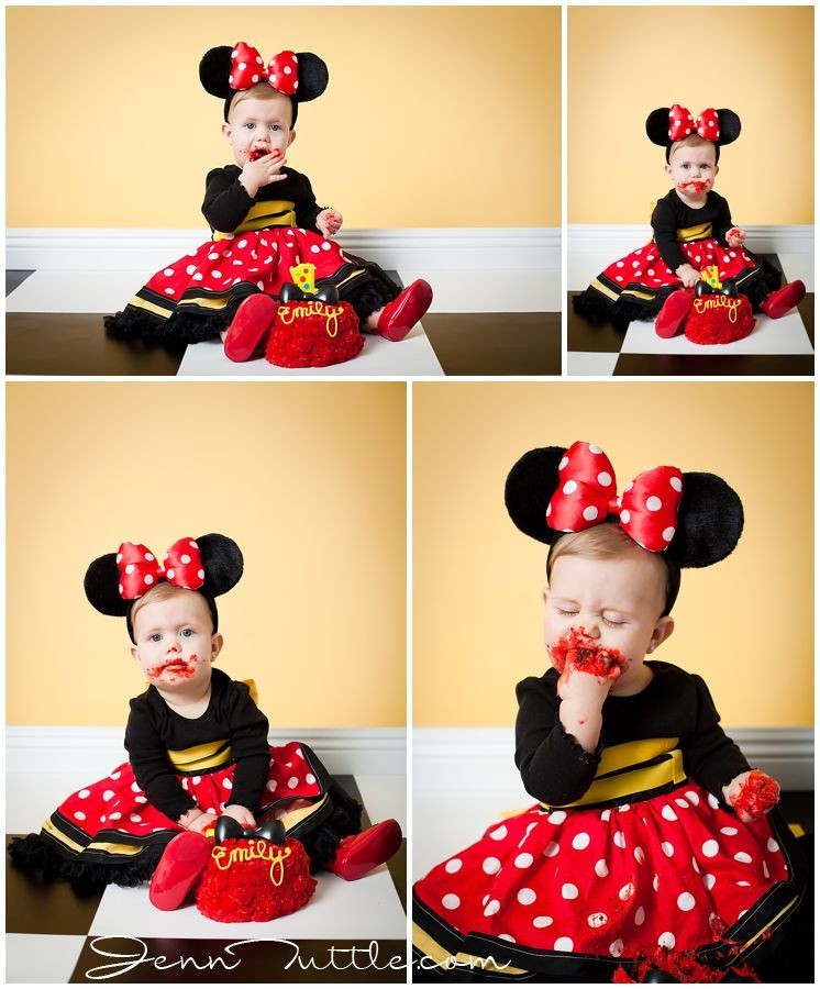 Mickey Mouse Birthday Party Ideas 1 Year Old
 Baby grapher one year old minnie mouse cake smash