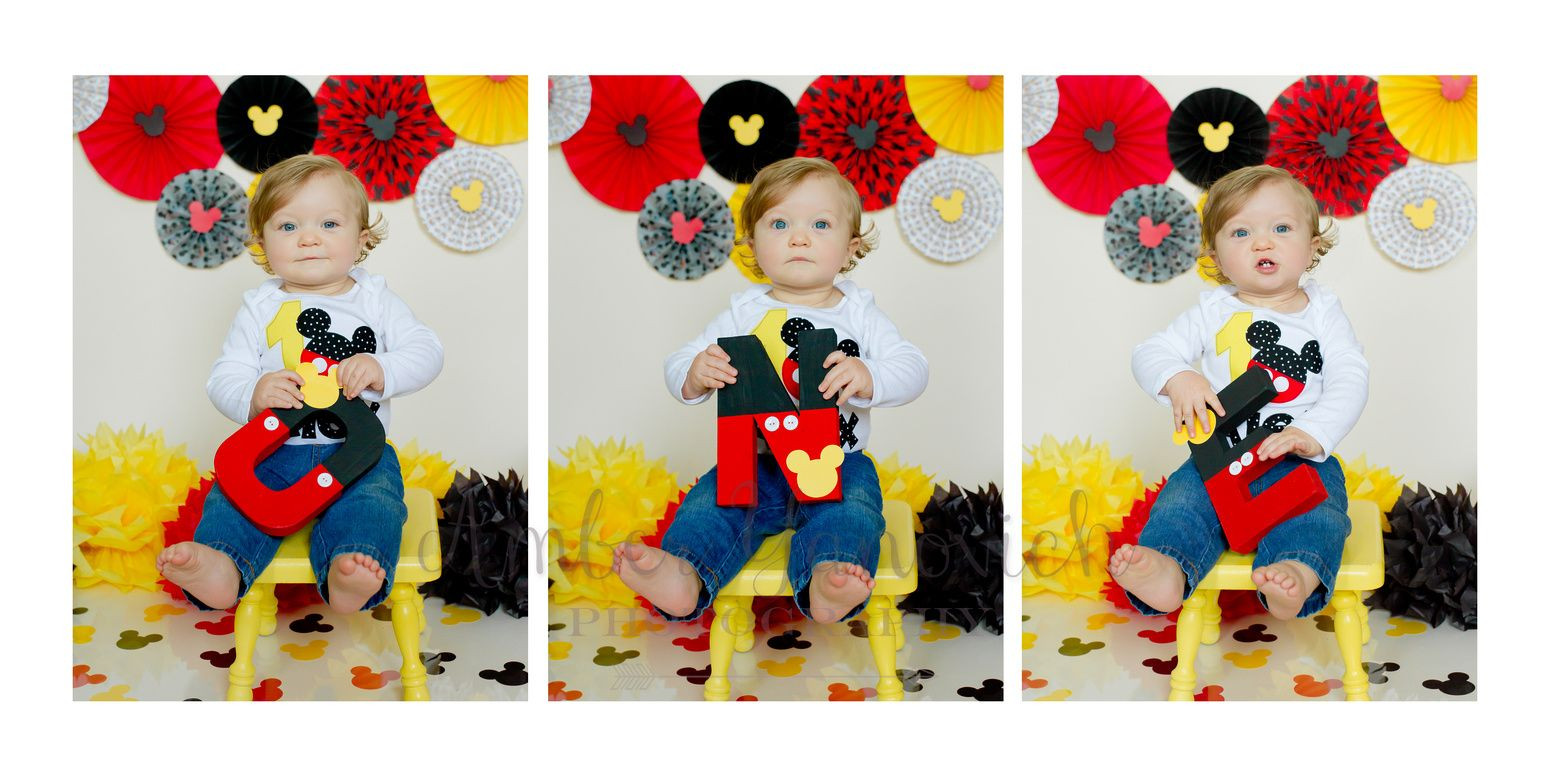 Mickey Mouse Birthday Party Ideas 1 Year Old
 First Birthday Cake Smash Session e Year Old Mickey