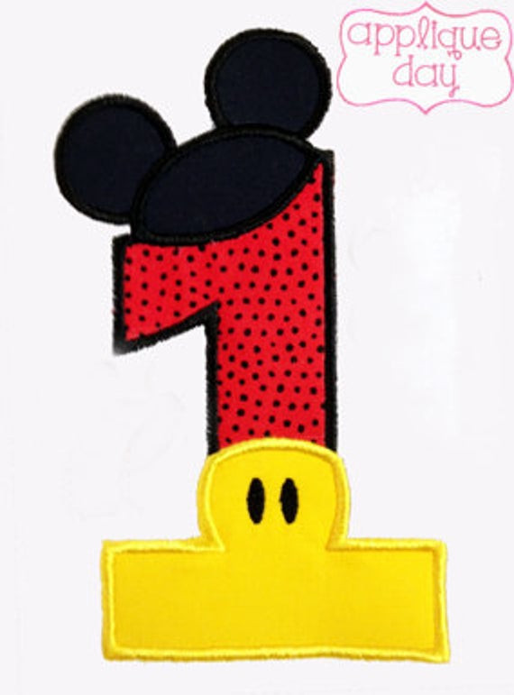 Mickey Mouse Birthday Party Ideas 1 Year Old
 Mickey Mouse 1 Year Old Birthday Digital Applique por