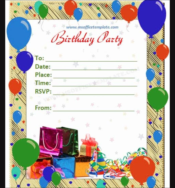 Microsoft Word Birthday Invitation Template
 FREE 63 Printable Birthday Invitation Templates in PDF