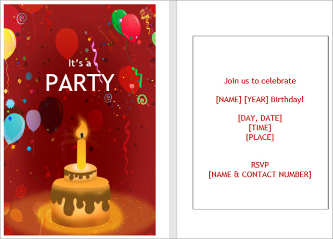 Microsoft Word Birthday Invitation Template
 13 Free Templates for Creating Event Invitations in