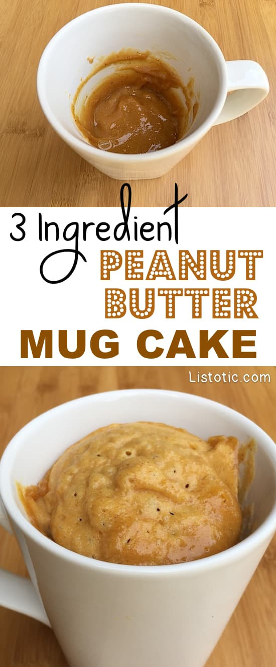 Microwave Dessert Recipies
 Easy Microwave Peanut Butter Mug Cake Recipe 3 Ingre nts