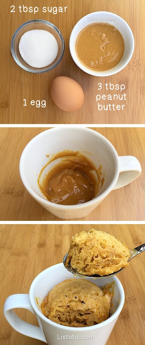 Microwave Dessert Recipies
 Easy Microwave Peanut Butter Mug Cake Recipe 3 Ingre nts