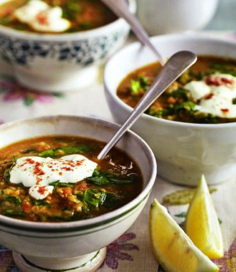 Middle Eastern Recipes Vegetarian
 Middle Eastern spiced spinach and lentil soup with garlic